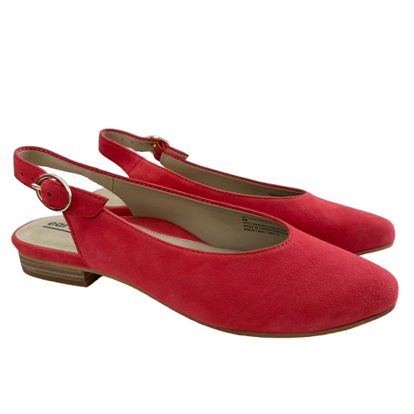 Earth Uptown Ursula Slingback Spicy Red Soft Suede Closed Toe Shoes Size 8M - Picture 3 of 16